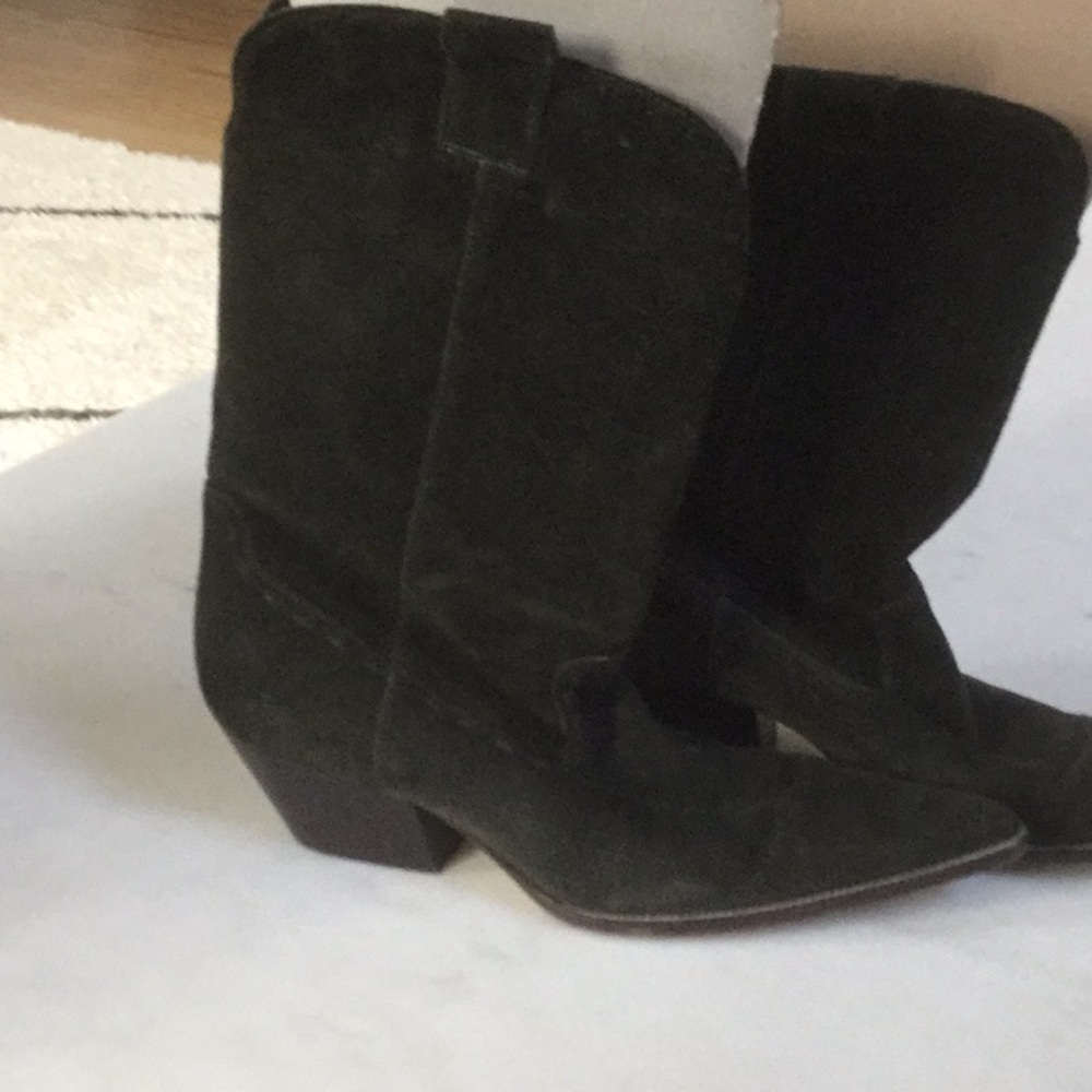 Michael kors green suede cowboy boots size 9